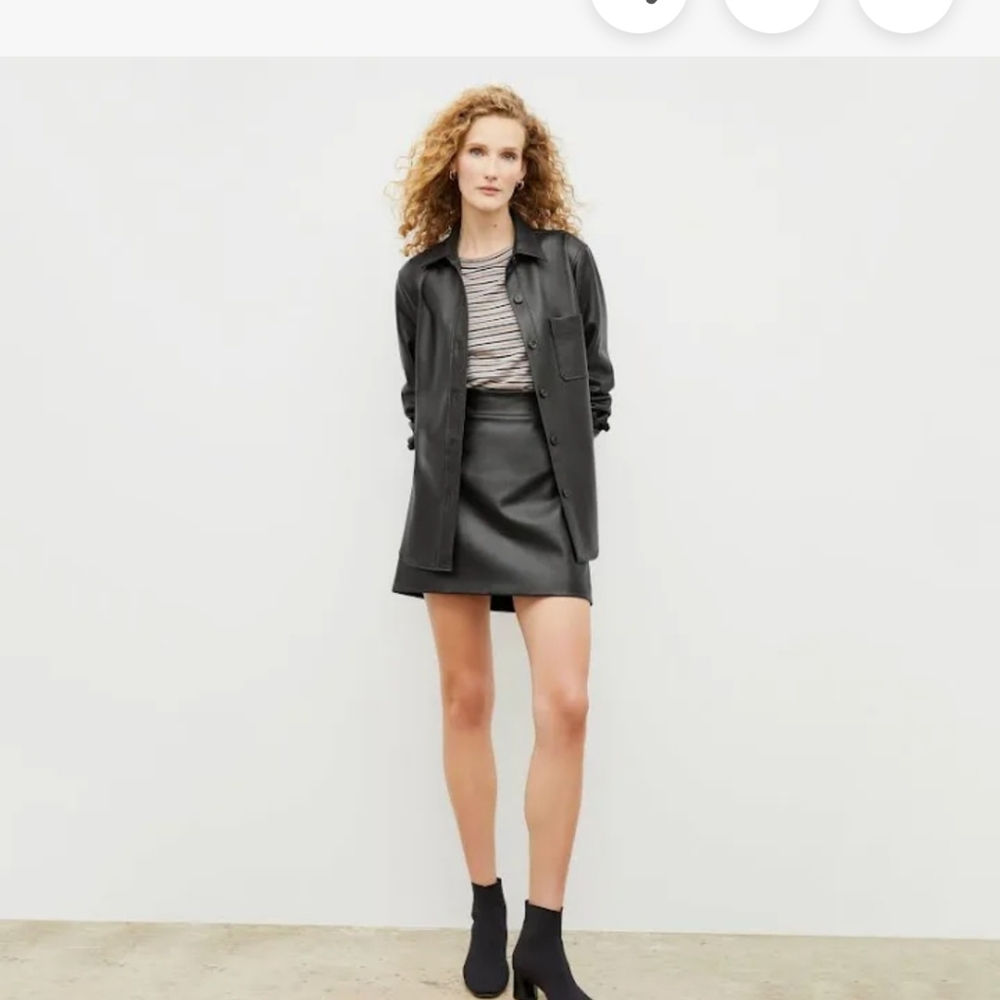 Mm Lafleur Sierra Faux Leather Shacket Nwt